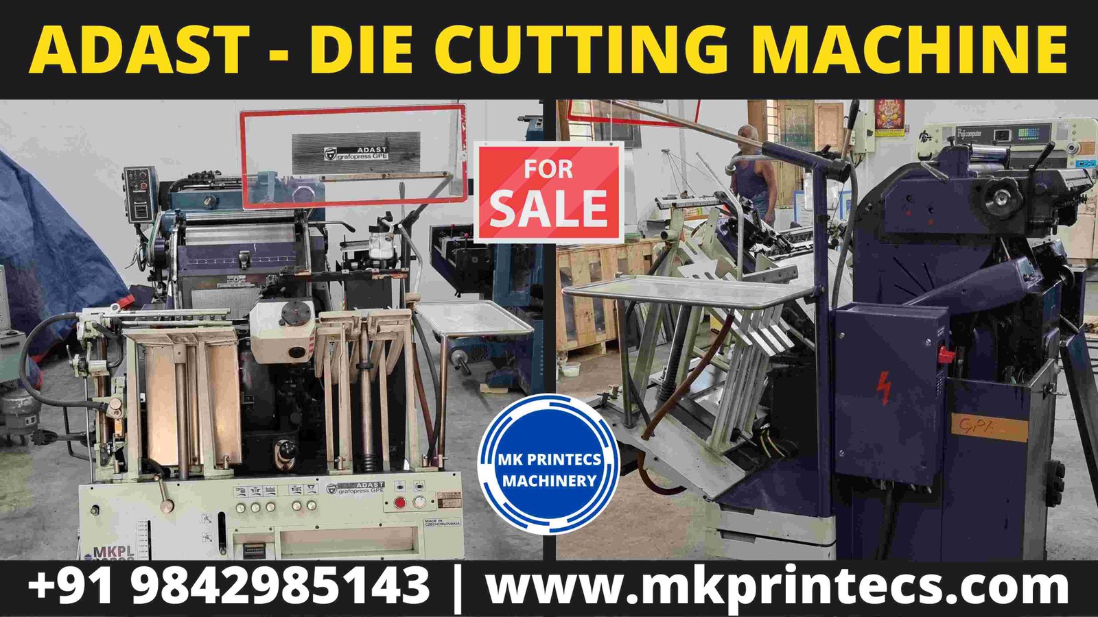 ADAST DIE CUTTING MACHINE FOR SALE FROM MK PRINTECS MACHINERY