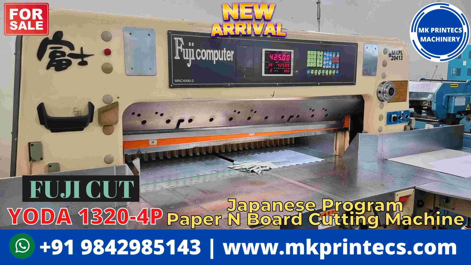 FOR SALE - FUJI YODA 1320-4P JAPANESE PAPER & BOARD CUTTING MACHINE FROM MK PRINTECS MACHINERY | +91 9842985143
